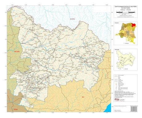 Carte administrative et routière du Haut-Uele