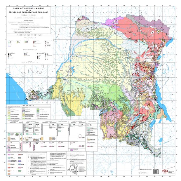 Carte Géologique et Minière de la République Démocratique du Congo