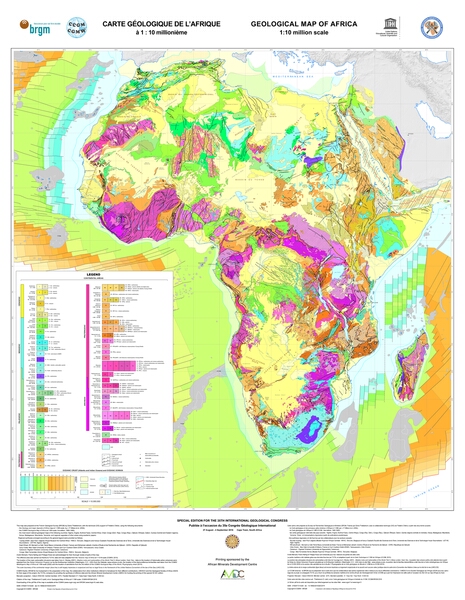 Carte géologique de l'Afrique à 1:10 millionième Geological map of ...